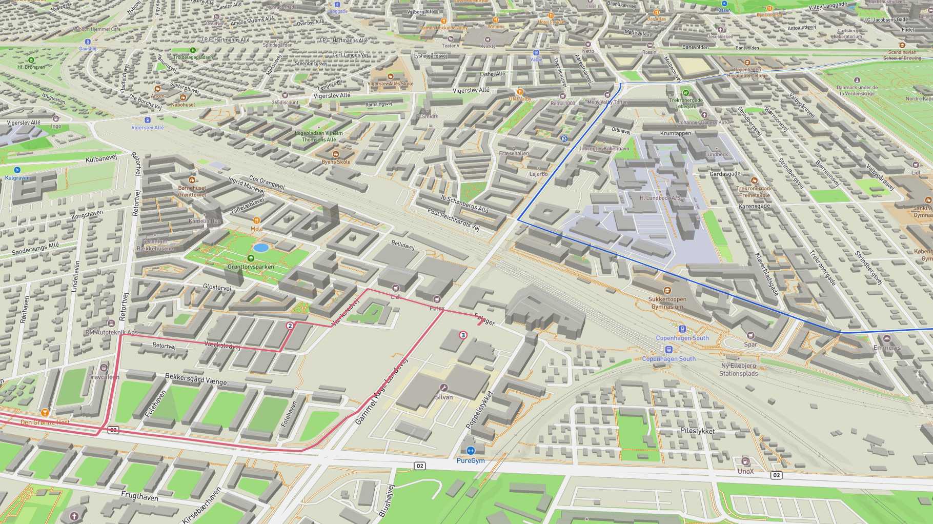 RouteRunner.ai Copenhagen route map example